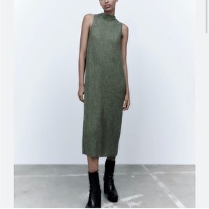 Zara midi soft dress gray